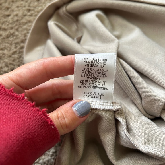 Silence + Noise beige/light taupe fitted dress with black high waist - Picture 7 of 8